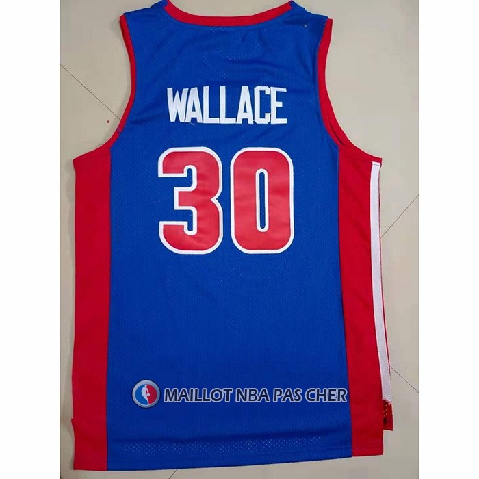 Maillot Detroit Pistons Rasheed Wallace NO 30 Mitchell & Ness 2003-04 Bleu